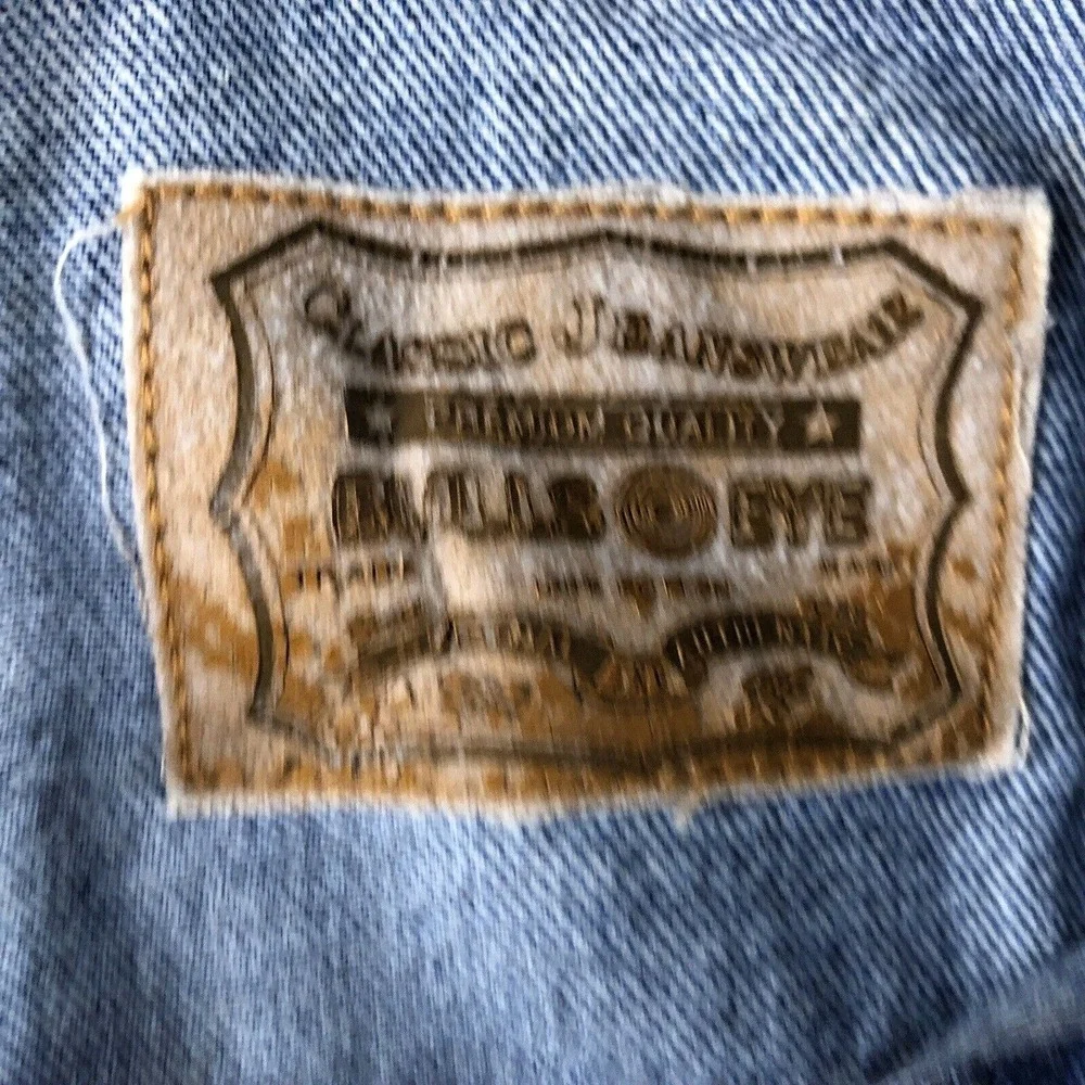 Bullseye‎ Classic Jeanswear Denim Blue Jean Trucker Jacket Size XL Rockabilly